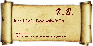 Kneifel Barnabás névjegykártya